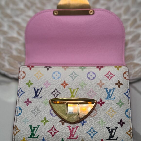 Louis Vuitton x Murakami Kaola White Multicolor Trifold Wallet M58081 Pink - Picture 5 of 8